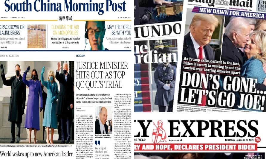 Many Newspaper Front Page Headlines Across The World Quote Biden’s ...